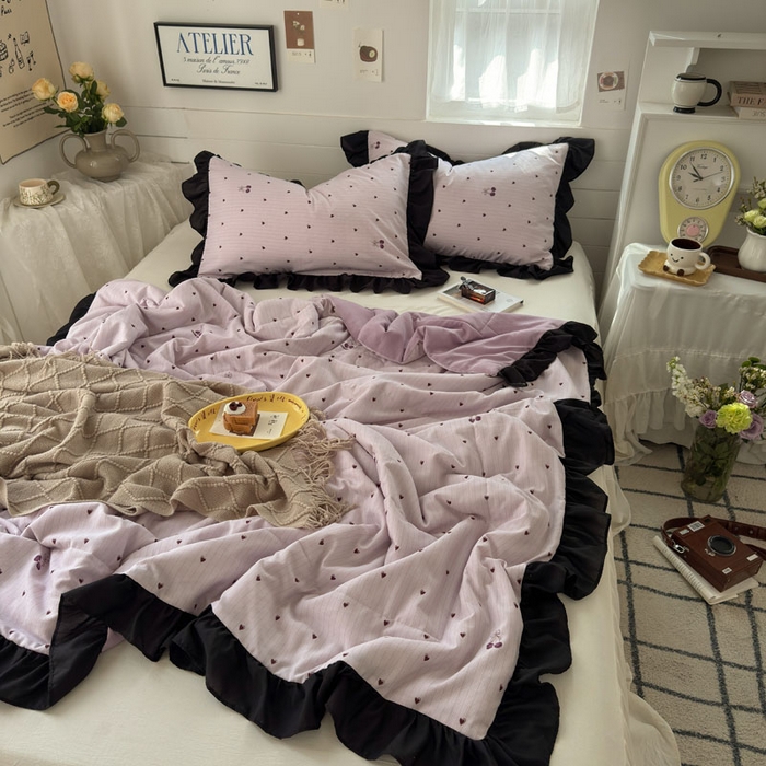 91家纺网 家纺一手货源 找家纺 梵克保罗 2025新款法式赫本风夏被 樱为爱