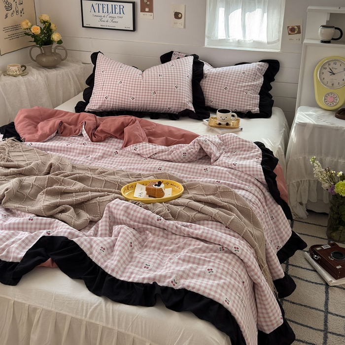 91家纺网 家纺一手货源 找家纺 梵克保罗 2025新款法式赫本风夏被 樱格小径