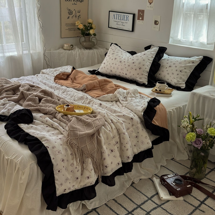 91家纺网 家纺一手货源 找家纺 梵克保罗 2025新款法式赫本风夏被 梦幻小熊