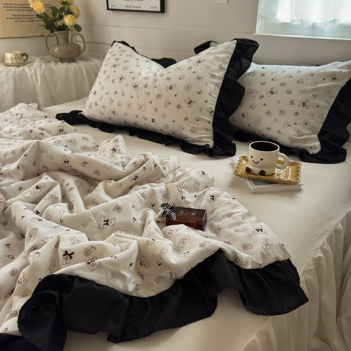 91家纺网 家纺一手货源 找家纺 梵克保罗 2025新款法式赫本风夏被 梦幻小熊