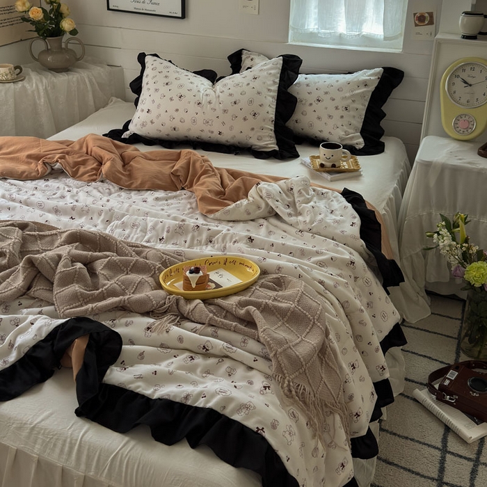 91家纺网 家纺一手货源 找家纺 梵克保罗 2025新款法式赫本风夏被 梦幻小熊