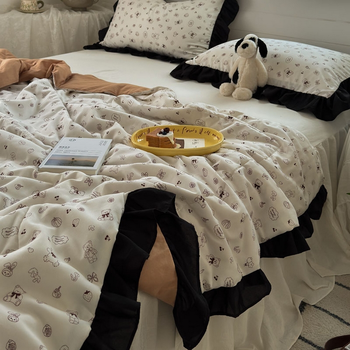 91家纺网 家纺一手货源 找家纺 梵克保罗 2025新款法式赫本风夏被 梦幻小熊