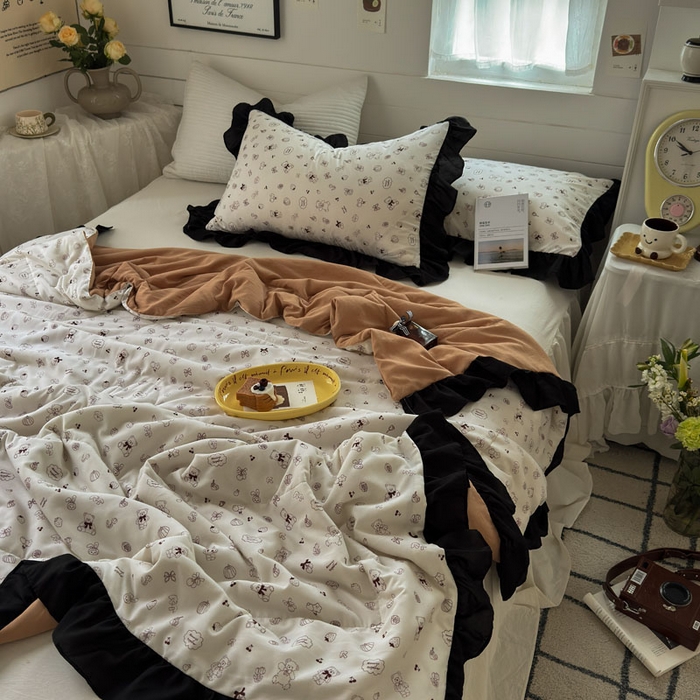 91家纺网 家纺一手货源 找家纺 梵克保罗 2025新款法式赫本风夏被 梦幻小熊