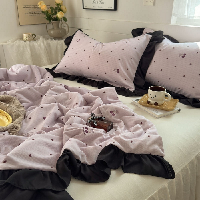 91家纺网 家纺一手货源 找家纺 梵克保罗 2025新款法式赫本风夏被 樱为爱