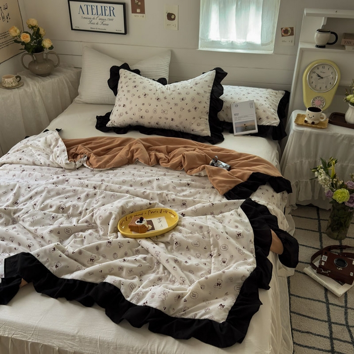 91家纺网 家纺一手货源 找家纺 梵克保罗 2025新款法式赫本风夏被 梦幻小熊