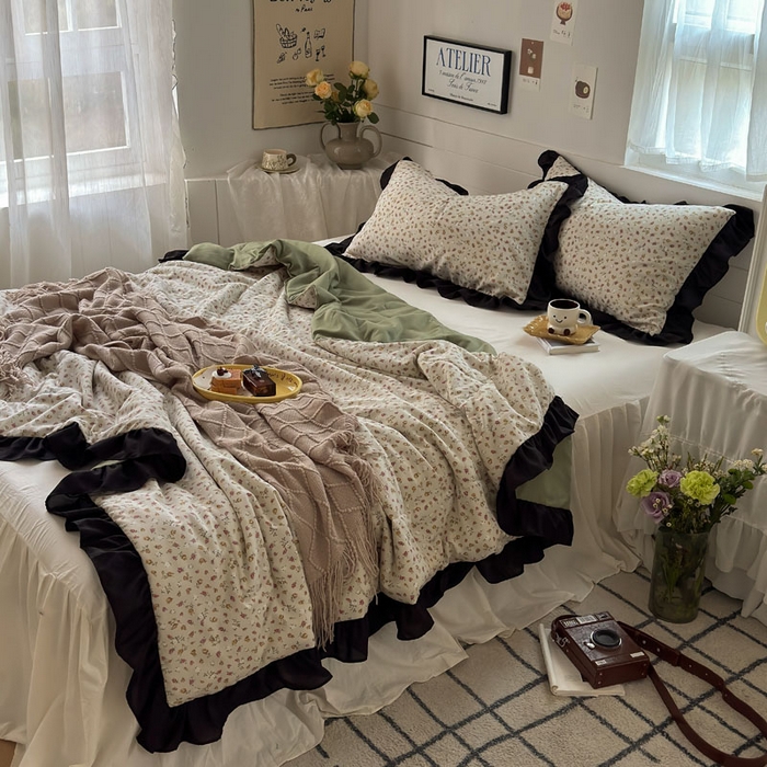 91家纺网 家纺一手货源 找家纺 梵克保罗 2025新款法式赫本风夏被 玫瑰庄园