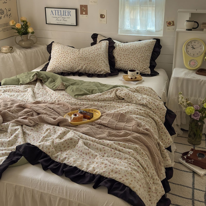 91家纺网 家纺一手货源 找家纺 梵克保罗 2025新款法式赫本风夏被 玫瑰庄园