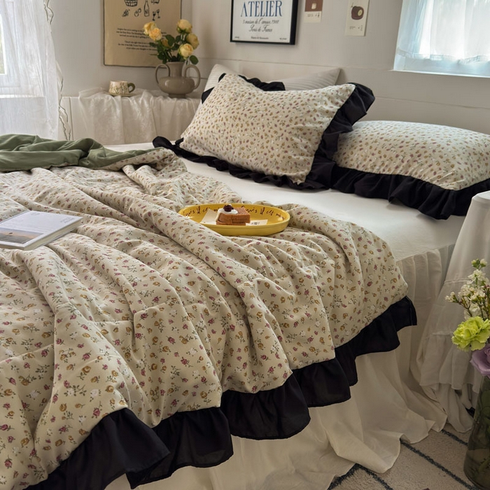 91家纺网 家纺一手货源 找家纺 梵克保罗 2025新款法式赫本风夏被 玫瑰庄园