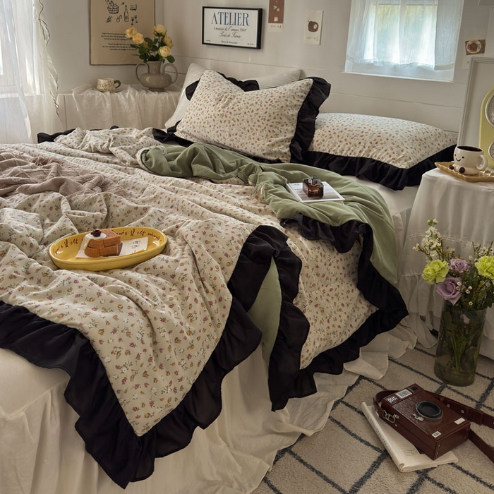 91家纺网 家纺一手货源 找家纺 梵克保罗 2025新款法式赫本风夏被 玫瑰庄园