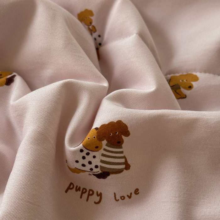 91家纺网 家纺一手货源 找家纺 梵克保罗 2025新款法式赫本风夏被 小狗无忧