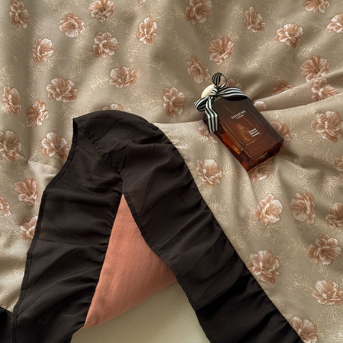 91家纺网 家纺一手货源 找家纺 梵克保罗 2025新款法式赫本风夏被 古韵花颜-豆沙
