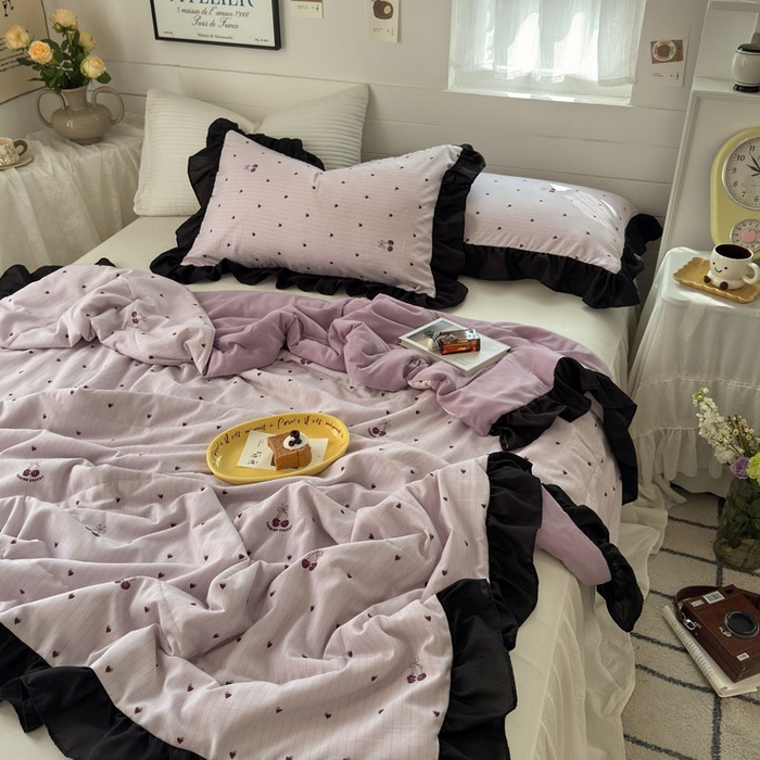 91家纺网 家纺一手货源 找家纺 梵克保罗 2025新款法式赫本风夏被 樱为爱