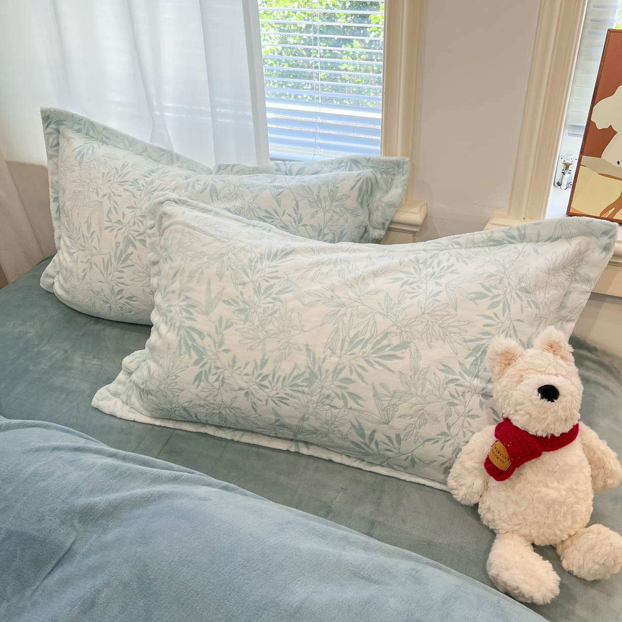 91家纺网 家纺一手货源 找家纺 慕尚家纺 2025新款双色立体雕花牛奶绒单被套 罗文蓝