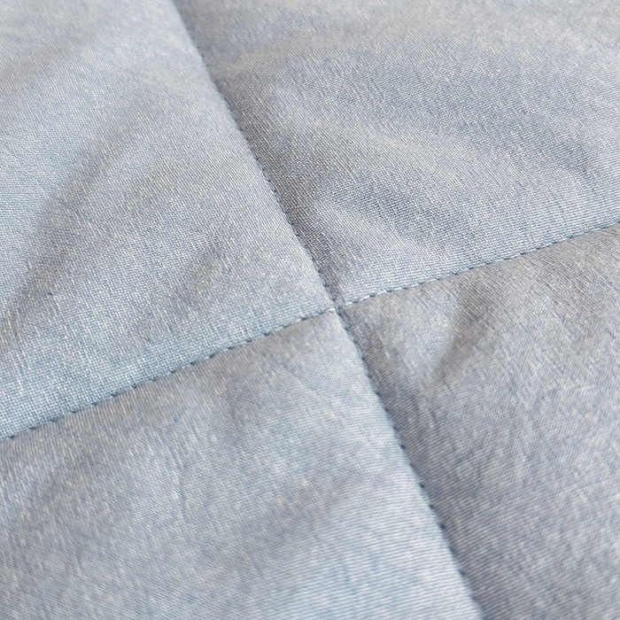 91家纺网 家纺一手货源 找家纺 梵克保罗 2025春夏新款10A抗菌无印风水洗棉夏被四件套 优雅蓝