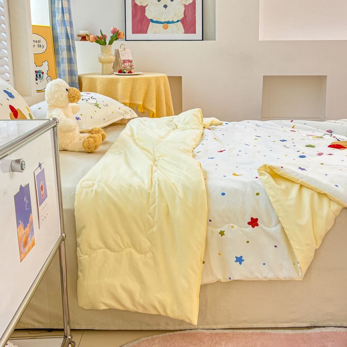 91家纺网 家纺一手货源 找家纺 梵克保罗 2025新款亲肤可爱毛巾绣夏被-场景一 萌趣混搭