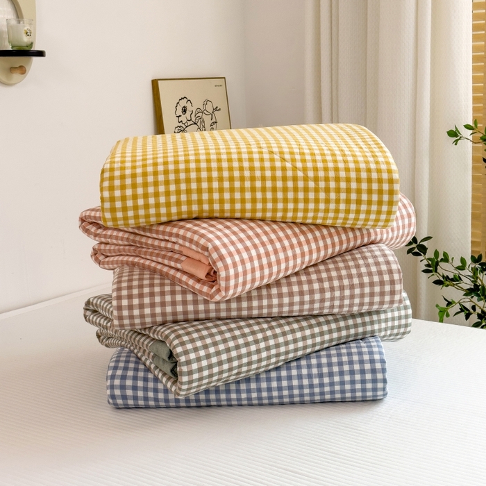 91家纺网 家纺一手货源 找家纺 梵克保罗 2025春夏新款10A抗菌无印风水洗棉夏被四件套 组合图