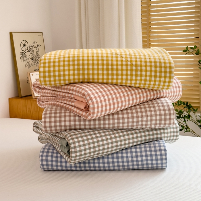 91家纺网 家纺一手货源 找家纺 梵克保罗 2025春夏新款10A抗菌无印风水洗棉夏被四件套 组合图