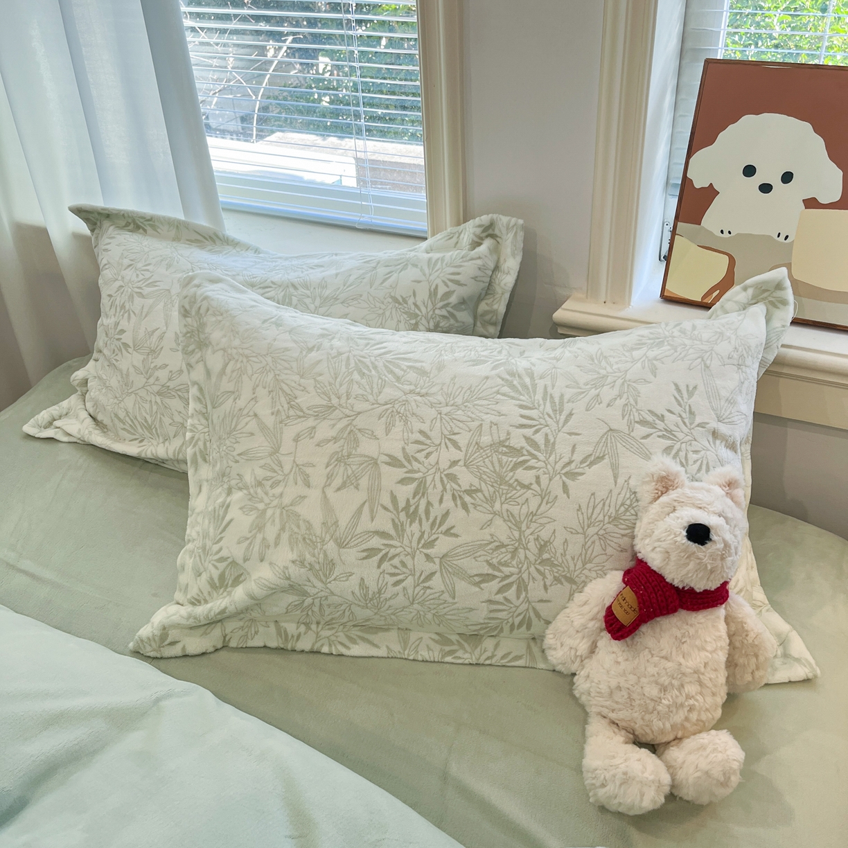 91家纺网 家纺一手货源 找家纺 慕尚家纺 2025新款双色立体雕花牛奶绒四件套 罗文绿