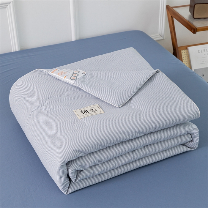 91家纺网 家纺一手货源 找家纺 梵克保罗 2025新款时尚简约条纹款夏被 条纹-海兰