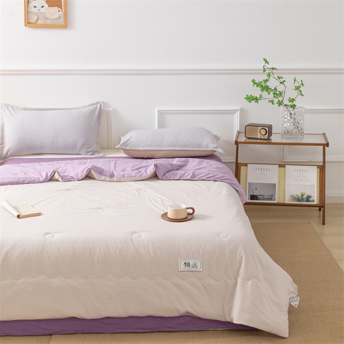 91家纺网 家纺一手货源 找家纺 梵克保罗 2025新款时尚简约条纹款夏被 条纹-双拼