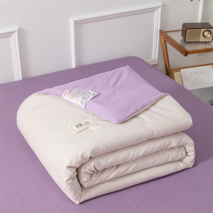 91家纺网 家纺一手货源 找家纺 梵克保罗 2025新款时尚简约条纹款夏被 条纹-双拼