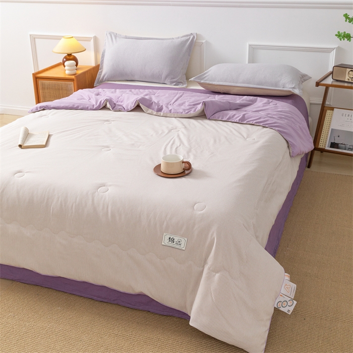 91家纺网 家纺一手货源 找家纺 梵克保罗 2025新款时尚简约条纹款夏被 条纹-双拼