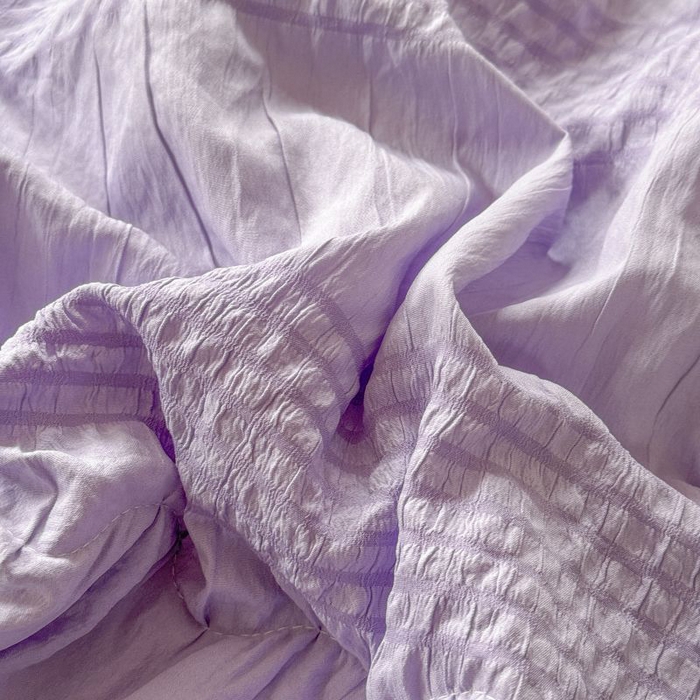 91家纺网 家纺一手货源 找家纺 梵克保罗 2025新款雪纺床盖夏被四件套 仙气紫