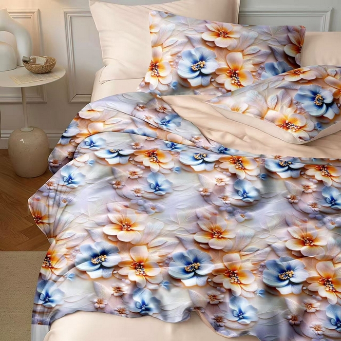 梵克保罗 2025新款面料仿锦氨凉感5D数码浮雕夏被四件套量大可谈 5D摩登幻境