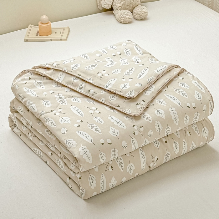 91家纺网 家纺一手货源 找家纺 梵克保罗 2025春夏新款优芙棉单夏被被子被芯 叶语