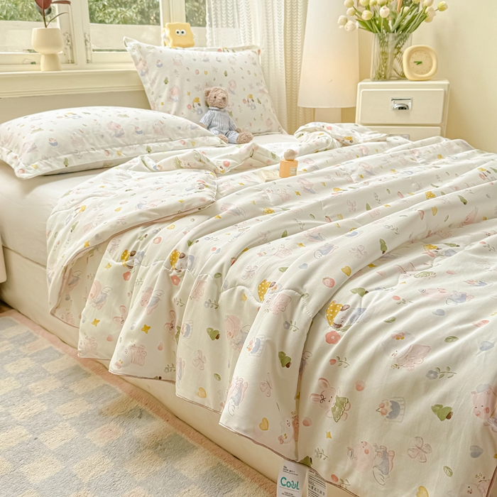 91家纺网 家纺一手货源 找家纺 梵克保罗 2025春夏新款优芙棉单夏被被子被芯 萌宠