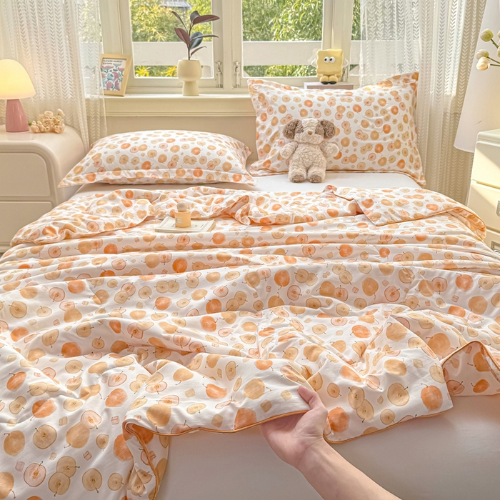 91家纺网 家纺一手货源 找家纺 梵克保罗 2025春夏新款优芙棉单夏被被子被芯 平安果