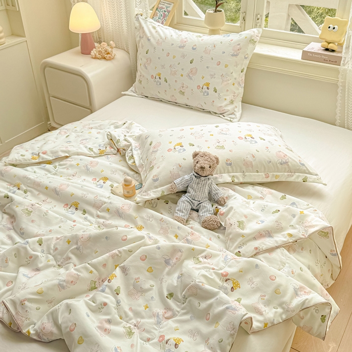 91家纺网 家纺一手货源 找家纺 梵克保罗 2025春夏新款优芙棉单夏被被子被芯 萌宠