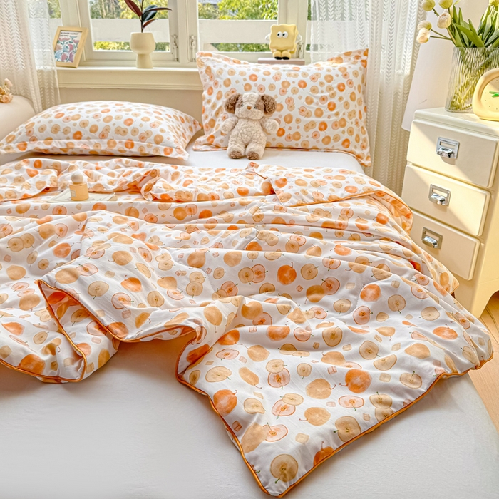 91家纺网 家纺一手货源 找家纺 梵克保罗 2025春夏新款优芙棉单夏被被子被芯 平安果