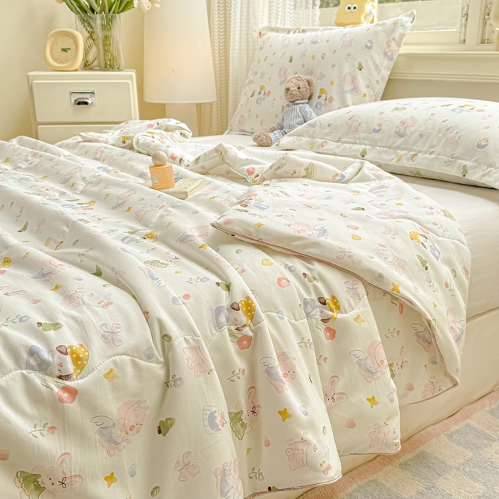 91家纺网 家纺一手货源 找家纺 梵克保罗 2025春夏新款优芙棉单夏被被子被芯 萌宠