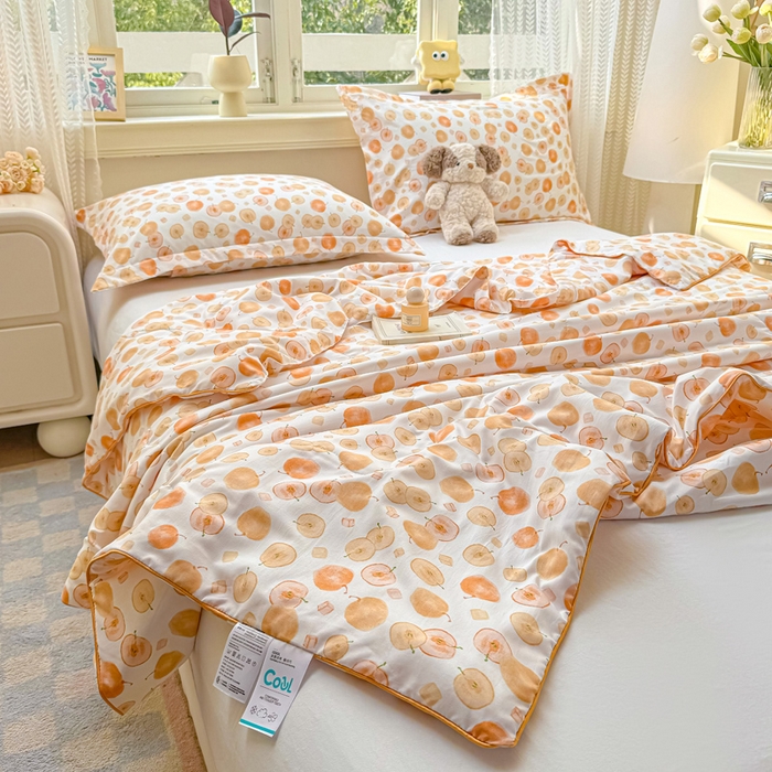 91家纺网 家纺一手货源 找家纺 梵克保罗 2025春夏新款优芙棉单夏被被子被芯 平安果