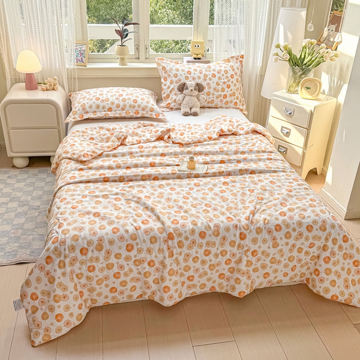 91家纺网 家纺一手货源 找家纺 梵克保罗 2025春夏新款优芙棉单夏被被子被芯 平安果