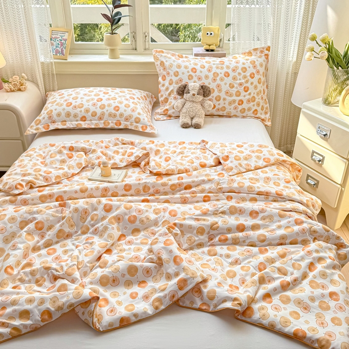 91家纺网 家纺一手货源 找家纺 梵克保罗 2025春夏新款优芙棉单夏被被子被芯 平安果