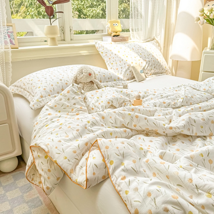 91家纺网 家纺一手货源 找家纺 梵克保罗 2025春夏新款优芙棉单夏被被子被芯 郁金香