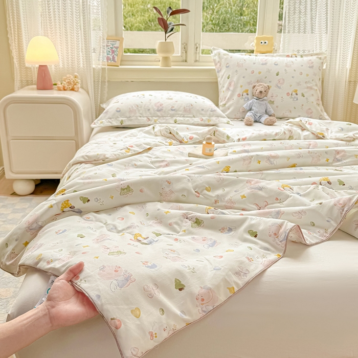 91家纺网 家纺一手货源 找家纺 梵克保罗 2025春夏新款优芙棉单夏被被子被芯 萌宠