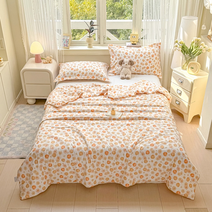 91家纺网 家纺一手货源 找家纺 梵克保罗 2025春夏新款优芙棉单夏被被子被芯 平安果