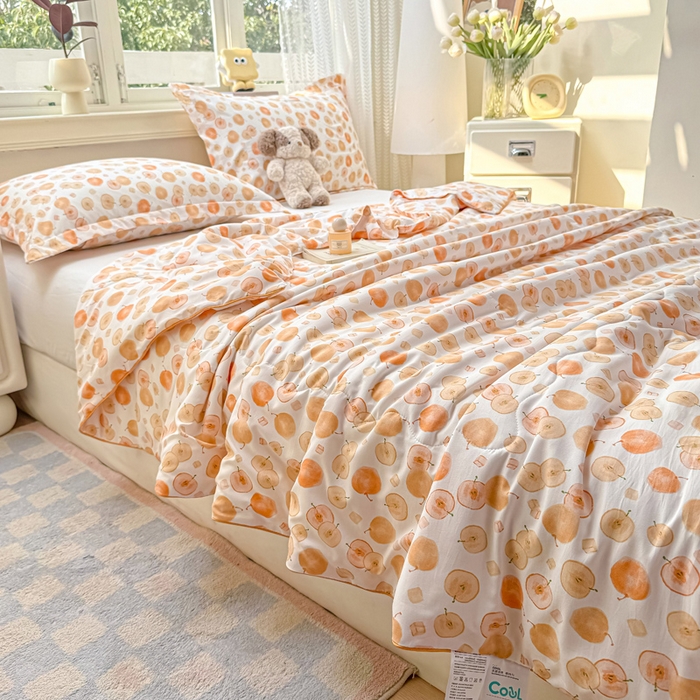 91家纺网 家纺一手货源 找家纺 梵克保罗 2025春夏新款优芙棉单夏被被子被芯 平安果