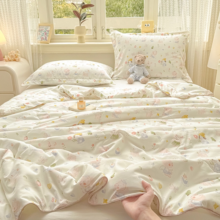 91家纺网 家纺一手货源 找家纺 梵克保罗 2025春夏新款优芙棉单夏被被子被芯 萌宠