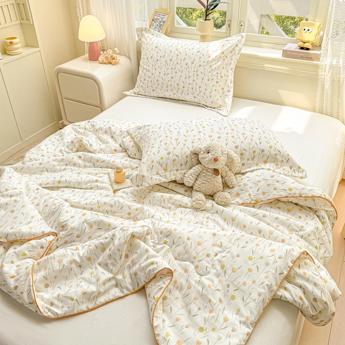 91家纺网 家纺一手货源 找家纺 梵克保罗 2025春夏新款优芙棉单夏被被子被芯 郁金香