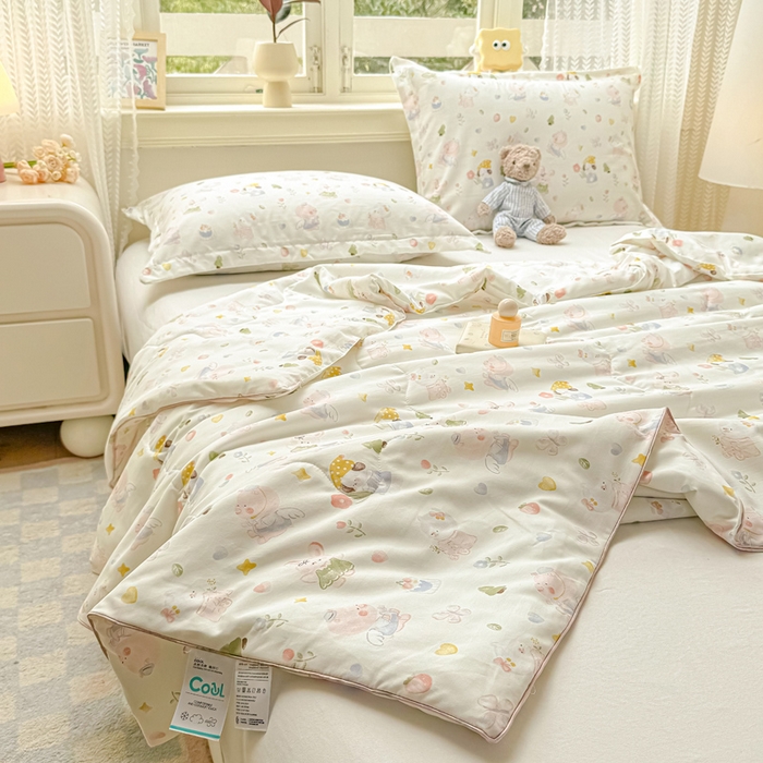 91家纺网 家纺一手货源 找家纺 梵克保罗 2025春夏新款优芙棉单夏被被子被芯 萌宠