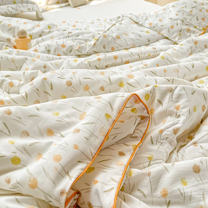 91家纺网 家纺一手货源 找家纺 梵克保罗 2025春夏新款优芙棉单夏被被子被芯 郁金香