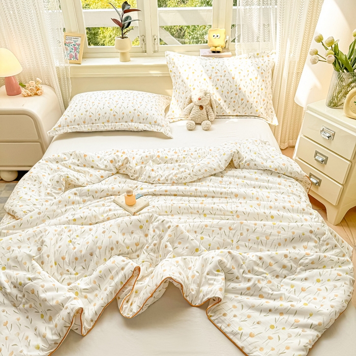 91家纺网 家纺一手货源 找家纺 梵克保罗 2025春夏新款优芙棉单夏被被子被芯 郁金香