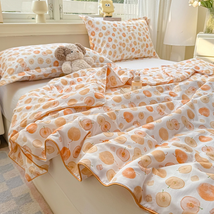 91家纺网 家纺一手货源 找家纺 梵克保罗 2025春夏新款优芙棉单夏被被子被芯 平安果