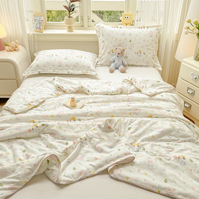 91家纺网 家纺一手货源 找家纺 梵克保罗 2025春夏新款优芙棉单夏被被子被芯 萌宠