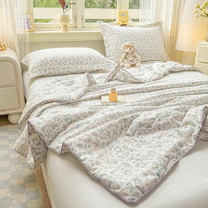 91家纺网 家纺一手货源 找家纺 梵克保罗 2025春夏新款优芙棉单夏被被子被芯 花梦里