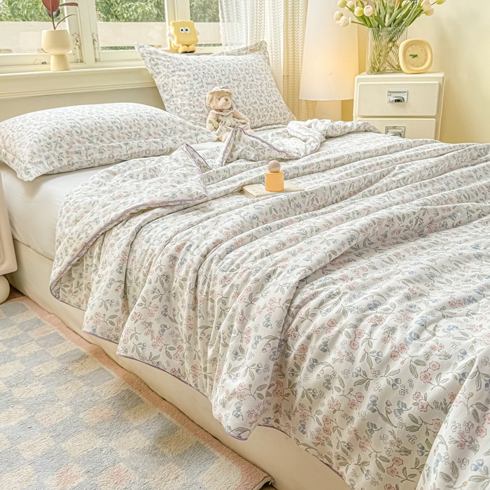 91家纺网 家纺一手货源 找家纺 梵克保罗 2025春夏新款优芙棉单夏被被子被芯 花梦里